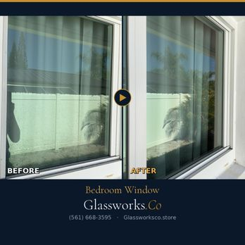 Before and after window cleaning - Bedroom Window