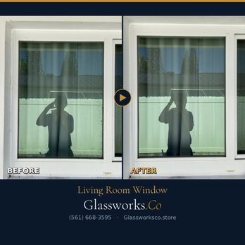 Before and after window cleaning - Living Room Window