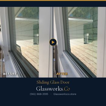 Before and after window cleaning - Sliding Glass Door